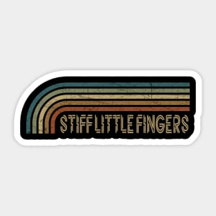 Stiff Little Fingers Retro Stripes Sticker